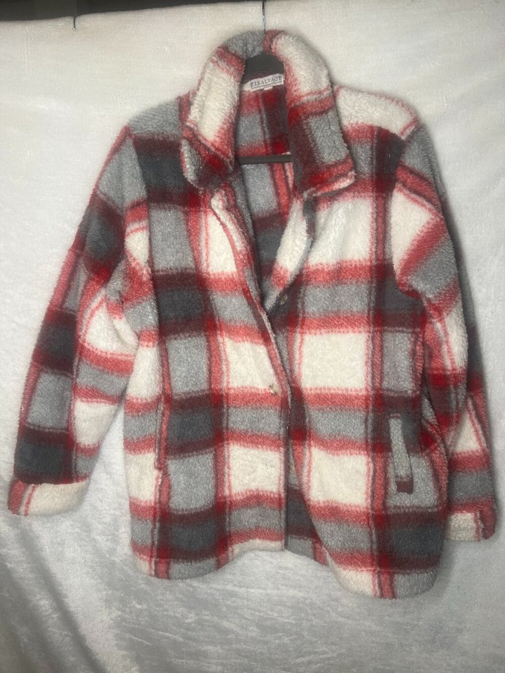 plaid sherpa fleece jacket PJ Salvage sz L